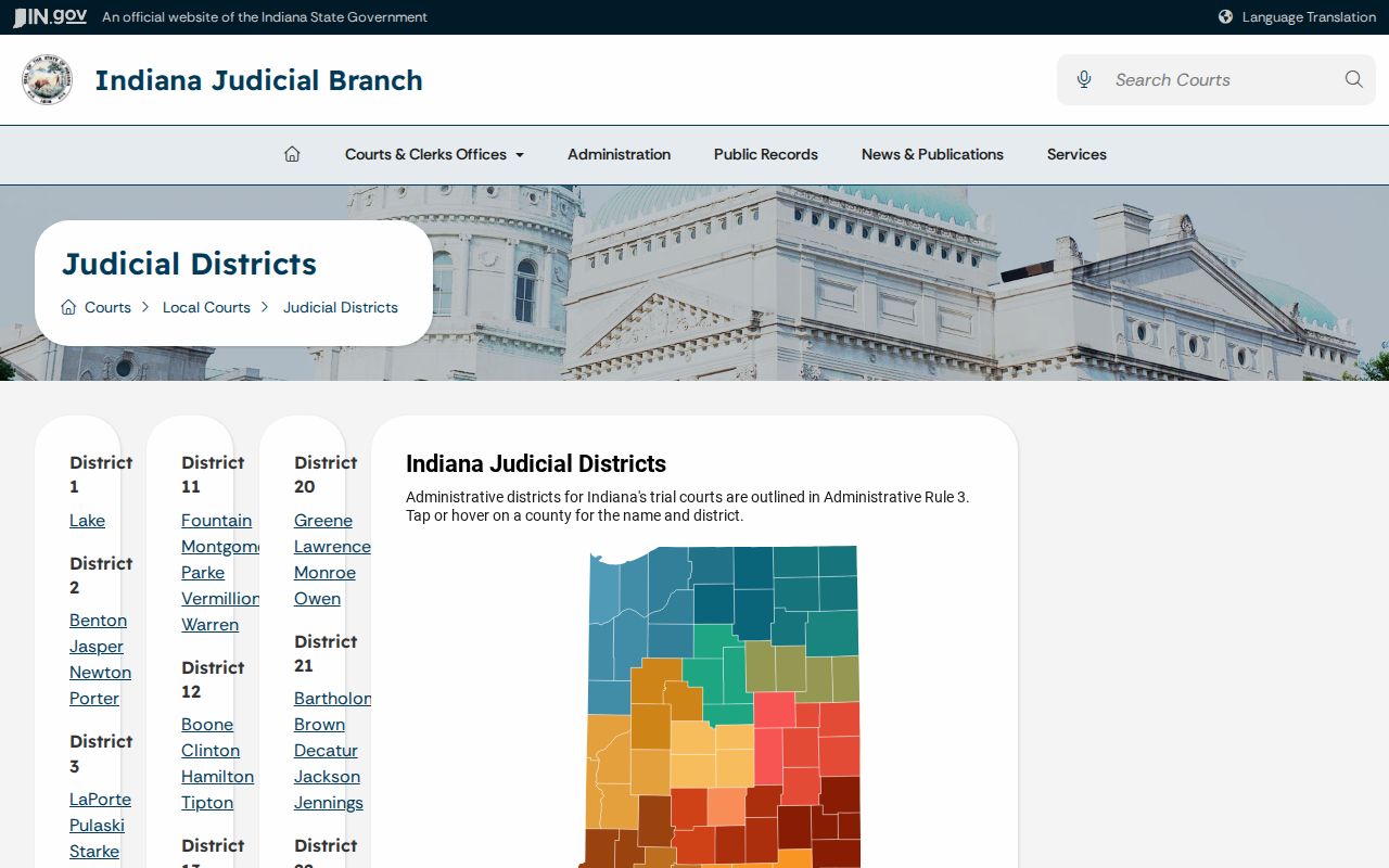 Indiana Judicial District 18 membership including Fayette County