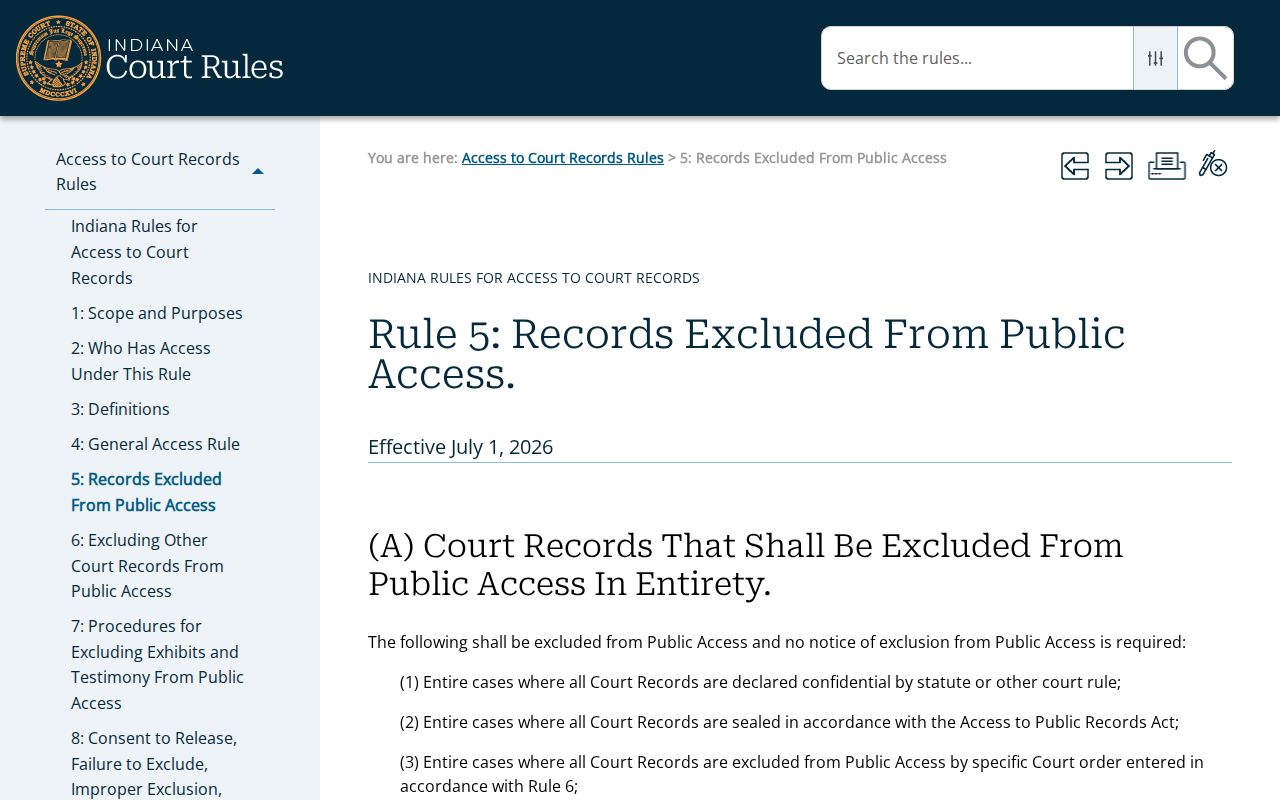 Fayette County criminal docket excluded records rule