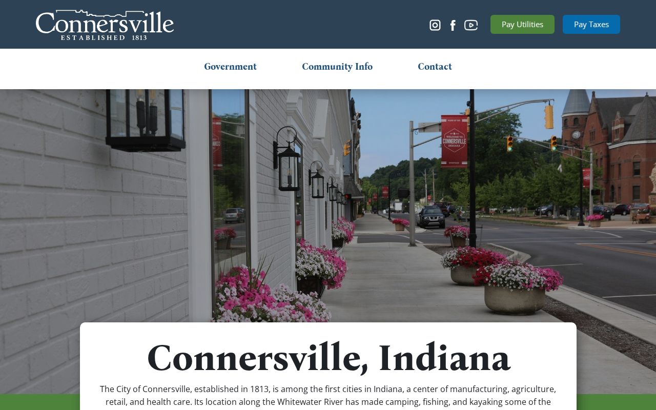 Official Connersville city website and ordinance route